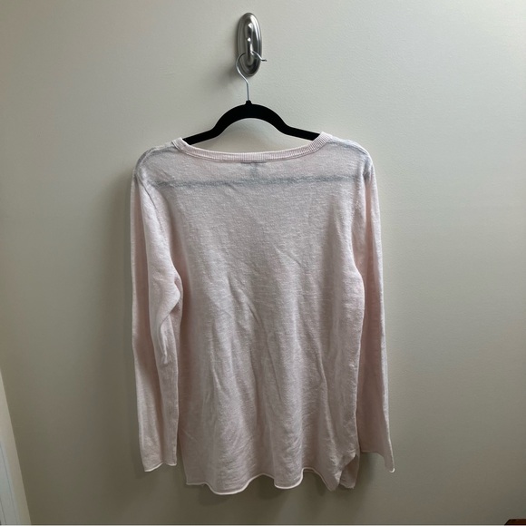 Eileen Fisher Organic Linen Cotton Top in Pink Medium Sweater Shirt - Picture 4 of 11